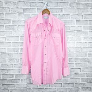 H BAR C Men's California Ranchwear long tail western shirt in Pink size 15.5 35